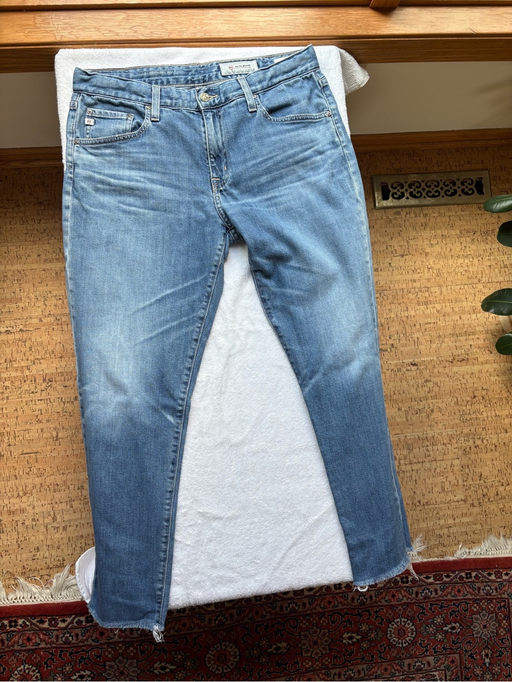 Ag Adriano Goldschmied Women’s Boyfriend Jeans in Light Blue Wash
